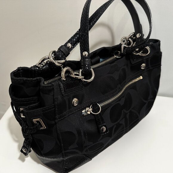 Coach Black Signature canvas leather satchel - Picture 6 of 6